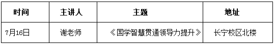 7月16日 上海交大实战营销管理PMM《国学智慧贯通领导力提升》课程预告
					